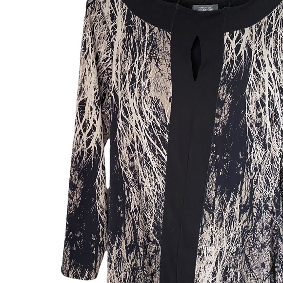 Kenneth Cole Reaction size Small long sleeve tunic keyhole neck top blouse - Picture 3 of 9